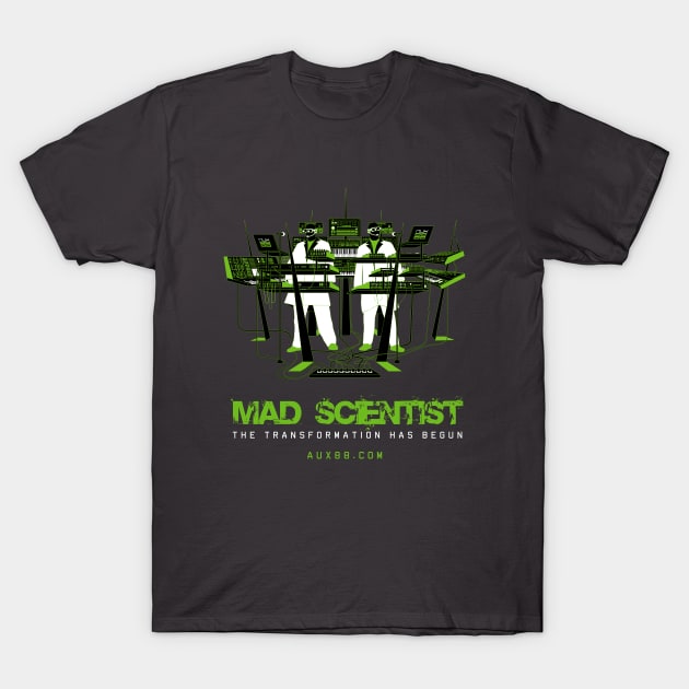 Aux88 Mad Scientist Live T-Shirt T-Shirt by Puzzlebox Records